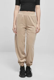 Ladies High Waist Ballon Velvet Sweat Pants softtaupe