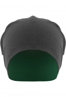 Jersey Beanie reversible h.charcoal/kelly