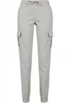 Ladies High Waist Cargo Jogging Pants concrete