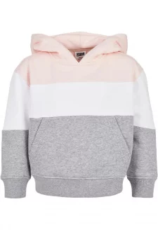 Girls Oversized 3-Tone Hoody lightrose/white/grey