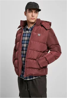 Hooded Puffer Jacket cherry