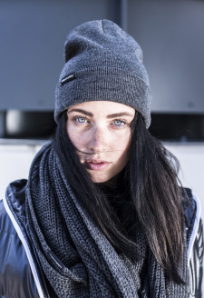 Basic Flap Beanie charcoal