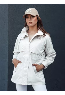 Kurtka przejściowa damska parka z kapturem TILAN biała Dstreet TY4460