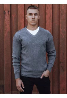 Sweter męski w serek ciemnoszary Dstreet WX2200