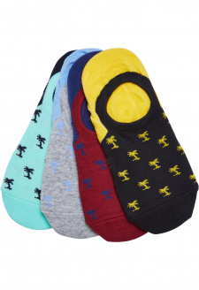 Reccyled Yarn Invisbile Palmtree Socks 4-Pack multicolor