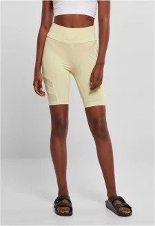 Ladies High Waist Tech Mesh Cycle Shorts softyellow