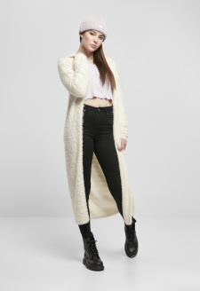 Ladies Hooded Feather Cardigan whitesand