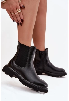 Botki Sztyblety Damskie Ocieplane Na Zamek Czarne Rivelia
