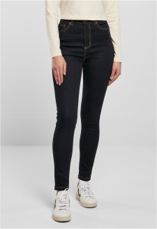 Ladies Organic High Waist Skinny Jeans darkblue raw