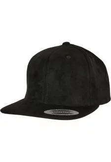 Suede Leather Snapback black