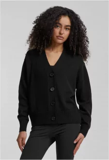 Ladies Rib Cardigan black