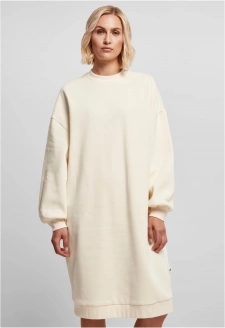 Ladies Organic Oversized Midi Crewneck Dress whitesand