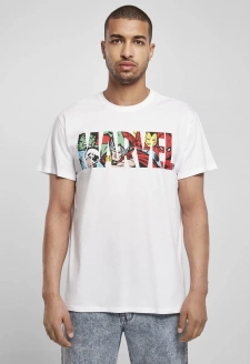 Marvel Logo Character Tee white