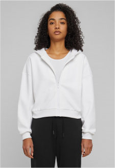 Ladies Cozy Short Zip Hoody white