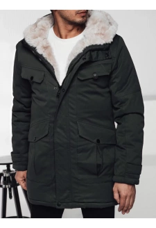 Kurtka zimowa męska parka z kapturem zielona Dstreet TX4961