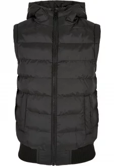 Boys Small Bubble Hooded Vest black/black