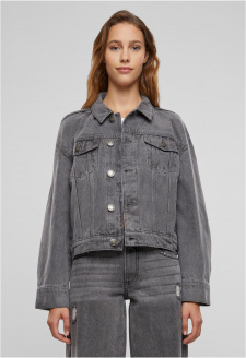 Ladies 80‘s Oversized Denim Jacket new grey washed