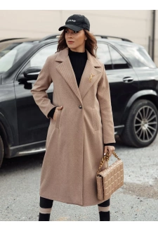 Płaszcz damski oversize MANTOVA długi kamelowy Dstreet NY0739
