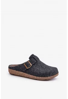 Kapcie Męskie Z Klamrą Klapki Profilaktyczne Inblu MT000012 Grafitowe