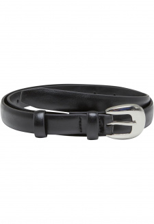Chunky Buckle Slim Belt black/silver