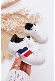 Buty Sportowe Sneakersy Dziecięce Ze Świecącą Podeszwą Biało-Czarne Arielle