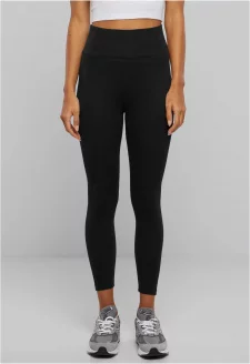 Ladies High Waist Jersey Leggings black