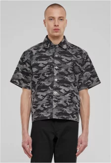 Laser Camo Printed Boxy Shirt blacklasercamo