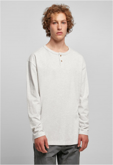 Organic Oversized Henley Longsleeve lightgrey