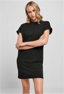 Ladies Organic Cotton Cut On Sleeve Tee Dress black