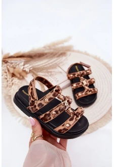 Dziewczęce Sandałki Ze Złotym Detalem Panterka Lunessa