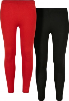 Girls Jersey Leggings 2-Pack hugered/black
