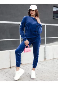 Komplet damski welurowy URBANVELVET granatowy Dstreet AY1057