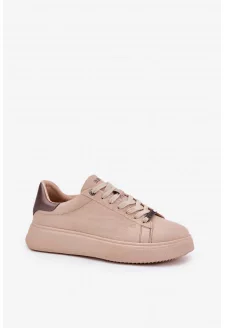 Sneakersy Damskie Z Eko Skóry Big Star RR274259 Beżowe