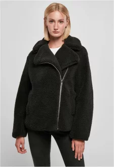 Ladies Sherpa Biker Jacket black