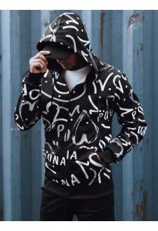 Bluza męska rozpinana z kapturem czarna Dstreet BX5809