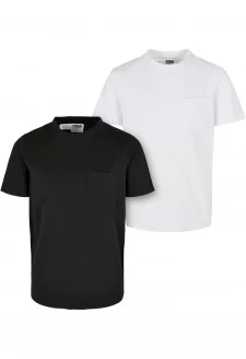 Boys Organic Cotton Basic Pocket Tee 2-Pack black/white