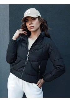 Kurtka damska pikowana ze stójką SALECA czarna Dstreet TY4414