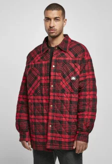 Southpole Flannel Quilted Shirt Jacket darkred