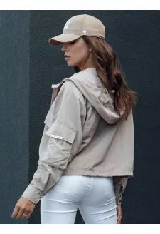 Kurtka damska przejściowa z kapturem BUNOL beżowa Dstreet TY4468