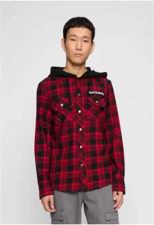 Iron Maiden Checkshirt Sweathood Eddy dark red/black