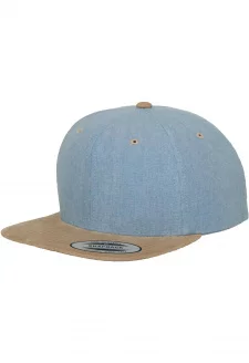 Chambray-Suede Snapback blue/beige