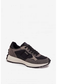 Buty Sportowe Sneakersy Męskie Lee Cooper LCJ-25-03-3795 Szaro-Czarne