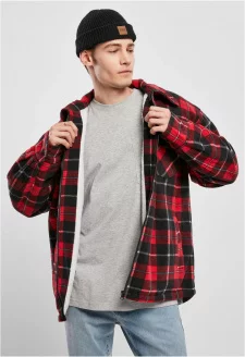 Plaid Teddy Lined Shirt Jacket red/black