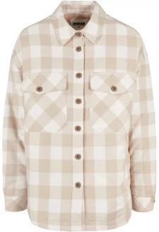 Ladies Flanell Padded Overshirt whitesand/lighttaupe