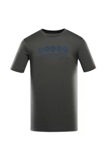 Pánské tričko z merino vlny ALPINE PRO WOOLEN 3 petrol