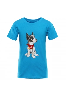 Dětské tričko z organické bavlny ALPINE PRO ECOMO 3 neon atomic blue varianta pb