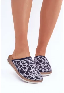 Błyszczące Kapcie Damskie Inblu CT000028 Granatowe