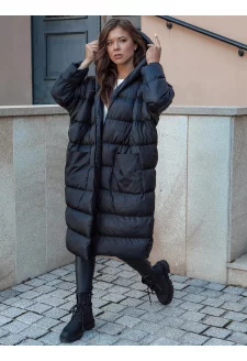 Kurtka zimowa damska oversize z kapturem ANNIKA czarna Dstreet TY4541