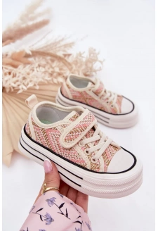 Dziewczęce Trampki Na Rzep Różowe Zelina