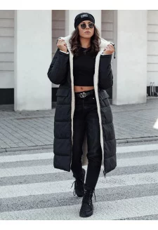 Kurtka damska zimowa GLAMPUFF dwustronna pikowana z kapturem czarna Dstreet TY4606